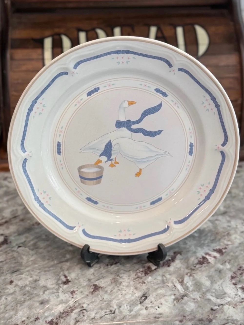 Newcor Stoneware Countryside Goose plates, set of 2 | Country Goose cottage core